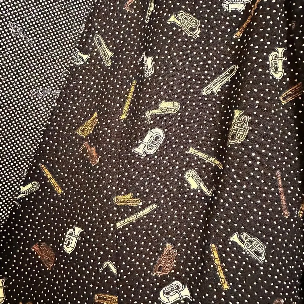 Vintage Dorothy Schoelen Womens Brass Instrument Print Blazer Music Teacher Sz S